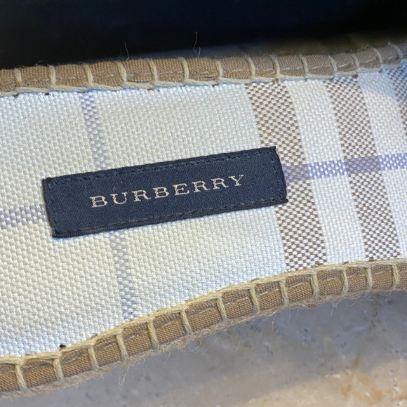 Burberry Checkered Slide Sandals in Cream, Light Blue and Khaki - Picture 3 of 11